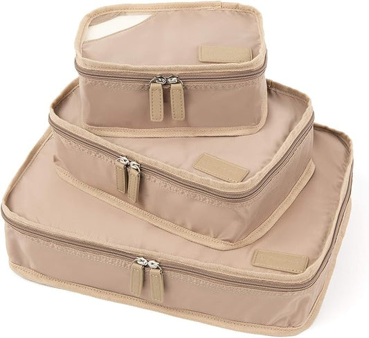 Travelpro Essentials-Packing Cubes, Khaki, 3-Pack (S/M/L)