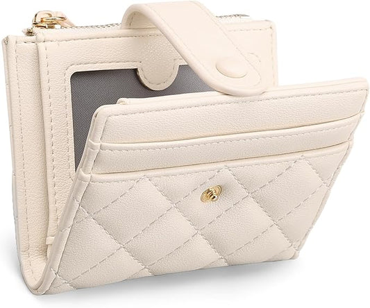 GAEKEAO Small Wallet for Women Slim Bifold Leather RFID Blocking Credit Card Holder Wallets Zipper Pocket Coin Purse with ...