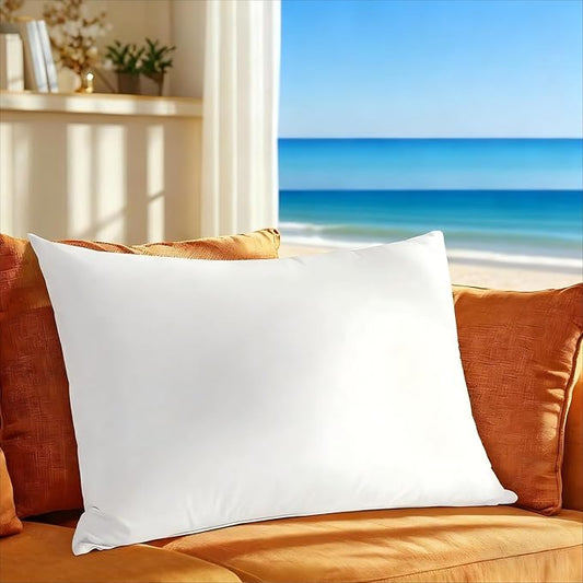 Shilucheng Goose Down Pillows Queen Size Set of 1, Side Sleeper Pillow for Sleeping, Soft Breathable 600 Thread Count Cott...