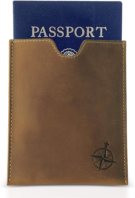 WANDERINGS Leather Passport Holder - Ideal for Travel - Handmade Genuine Leather Wallet with Passport Pocket and Card Slot...