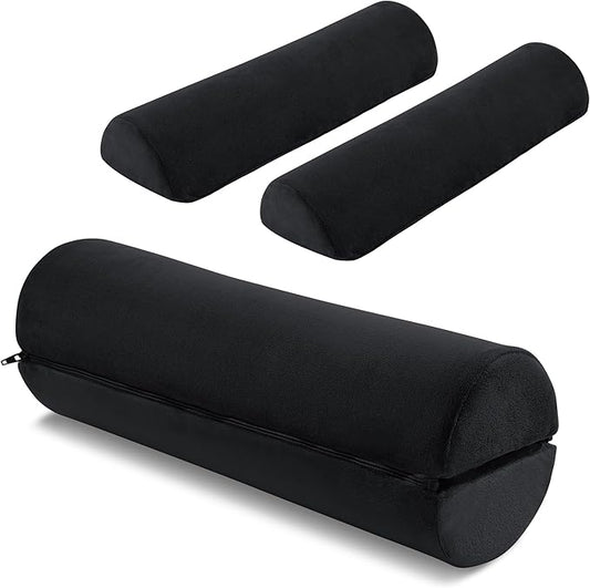 ROYALAY Neck Pillow for Sleeping Round Roll Pillow Including 2 Pack Half Moon Cervical Pillow, Foam Roll Pillow for Pain R...