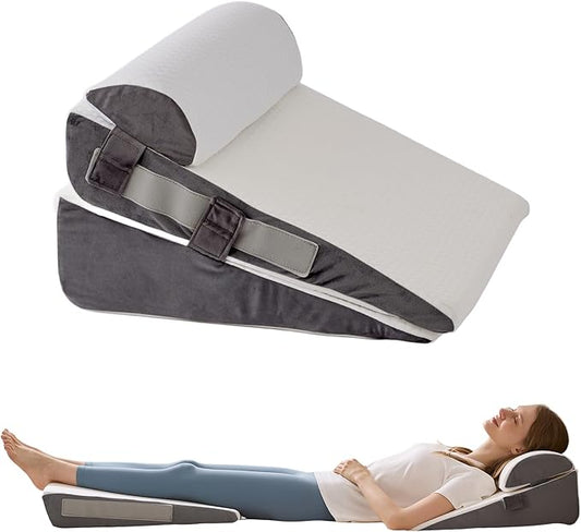 WGAKCED 3Pcs Wedge Pillow Set for After Surgery,Acid Reflux Relief, Adjustable Bed Wedge Pillows for Sleeping,Anti Snore, ...