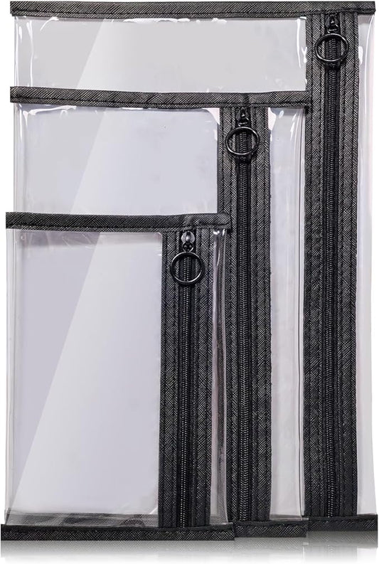 LMBTNCG TSA Approved Clear Toiletry Bags, 3 Pack Waterproof PVC Travel Organizer Pouches with Zipper, Transparent Makeup C...