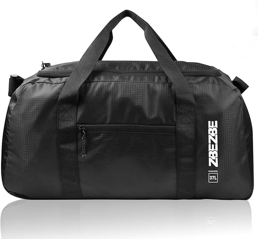 ZBEZBE Foldable Travel Duffel Bag, Lightweight & Easy to Carry Water-Repellent Duffle Bag - 2-Way Zipper & Interior Pouch,...