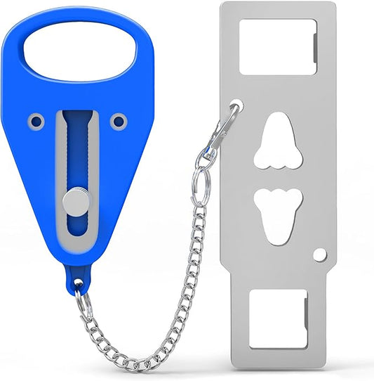 KUOGO Portable Door Locks - Hotel & Travel Security, Blue