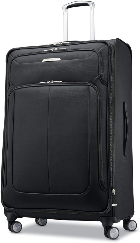 Samsonite Solyte DLX Softside Expandable Luggage with Spinner Wheels, Midnight Black, Checked-Large 29-Inch