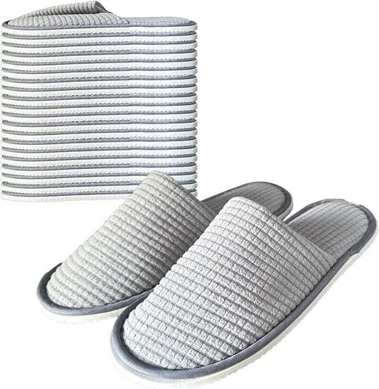 Anmerl 10 Pairs Disposable Hotel Slippers - Bulk Guest House Shoes for Spa, Wedding, Travel, Universal Size, Non-Slip, Was...