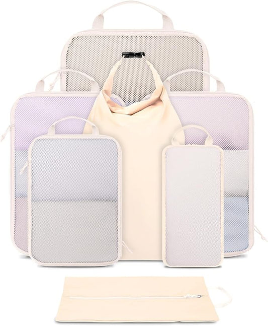 Ceneda 7 Set Compression Packing Cubes for Travel, Luggage Organizer Bags Suitcase Organizer for Travel Essentials, Packin...