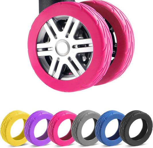 8 Pcs Upgrade Luggage Wheel Covers, Carry On Luggage Suitcases,Wear-Resistant, Anti-Noise, Silicone Wheel Protective Cover...