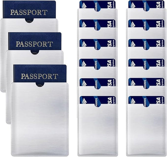 Hakefyna 15PCS RFID Blocking Sleeve RFID Credit Card Holder & RFID Passport Sleeve – Secure Travel Wallet – To Protect You...