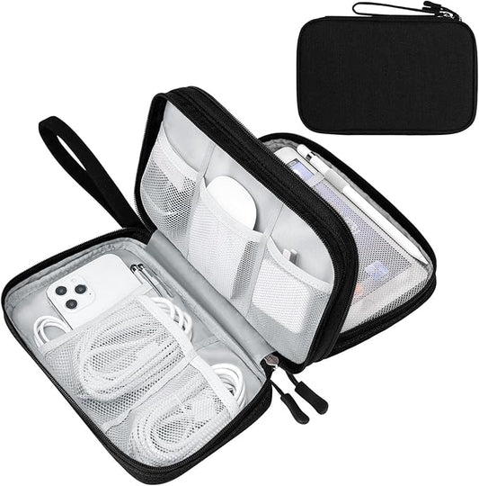FYY Electronic Organizer, Large Travel Cable Organizer Bag Pouch Electronic Accessories Carry Case Portable Waterproof Dou...