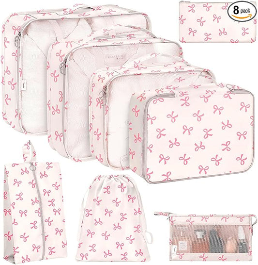 KPX 8 Set Packing Cubes for Travel, Luggage Packing Organizers Accessories Large Toiletries Bag for Clothes Shoes Cosmetic...