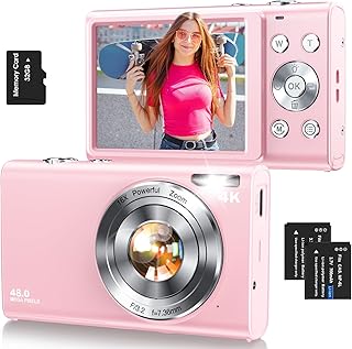 Digital Camera,Autofocus 4K Vlogging Camera for Photography with 32GB Card,48MP Portable Compact Point and Shoot Digital C...