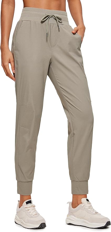 CRZ YOGA Athletic Joggers for Women 27.5" - Lightweight Travel Outdoor Hiking Pants with Pockets