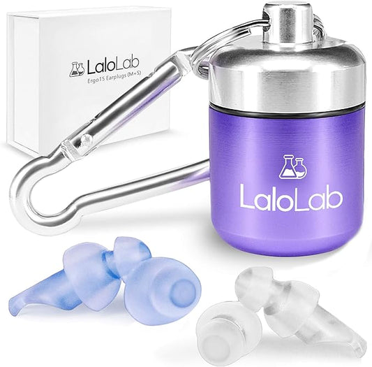 Ear Plugs for Sleeping by LaloLab | 2 Sizes Comfortable Reusable Noise Cancelling Earplugs for Sleep, Snoring, Travel & Wo...