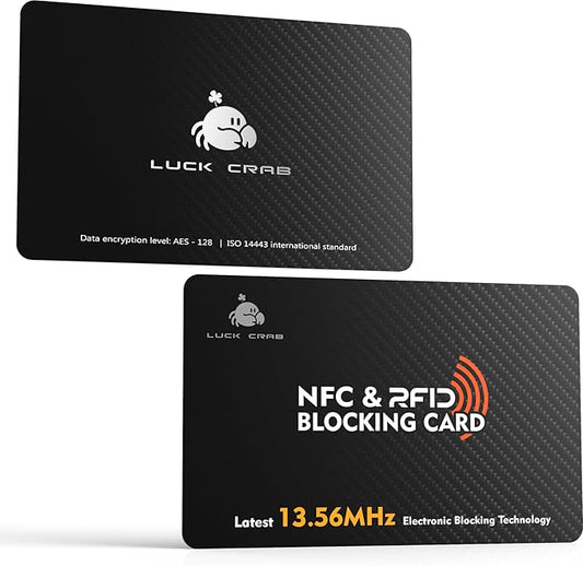 Luckcrab RFID Blocking Cards 2 Pack – Slim SafeCard NFC Wallet Protector for Contactless Credit/Debit Cards & Passports – ...