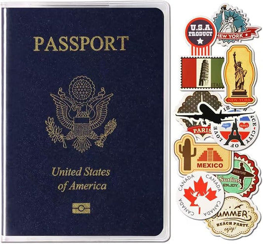 WHALEZON 5 Pack Clear Passport Cover, Transparent Plastic Passport Protector