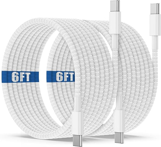 USB C to C Charging Cable 6ft, 60W Fast Type C to C Charger Cord Long for Apple iPhone 17 Pro Max/17 Air/16 Pro Max/15 Plu...