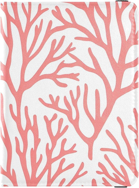 Coral Blush Pattern Leather Passport and Vaccine Card Wallet Combo Travel Passport Wallet With Vaccination Card Slot Passp...