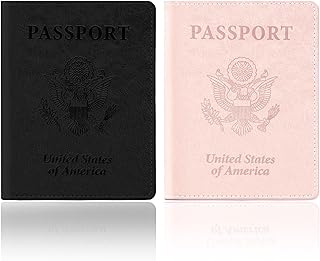 Black and Rose Gold Passport Holder, 2 PCS Passport Holder for Travel, Travel Passport Holders Must Haves for Women Men, P...