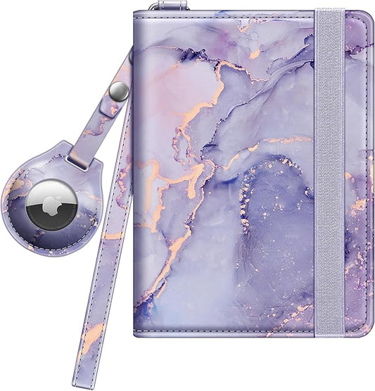 Fintie Passport Holder with Airtag Holder, Slim Travel Wallet RFID Blocking Passport Cover Protector Essentials with Credi...