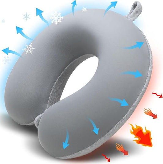 Elvodosia Travel Pillow, Memory Foam Neck Pillow for Traveling Winter Summer, U Shape Neck Pillow Airplane Portable Flight...