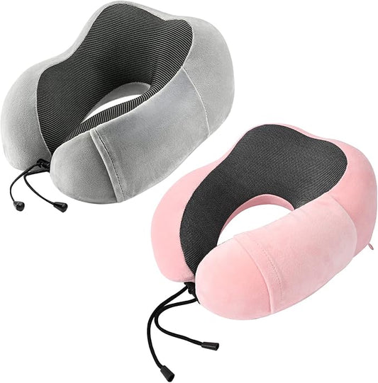 urnexttour Neck Pillow Airplane-2 Pack Memory Foam Travel Pillow, Soft Support Travel Neck Pillow for Travelling, Sleeping...