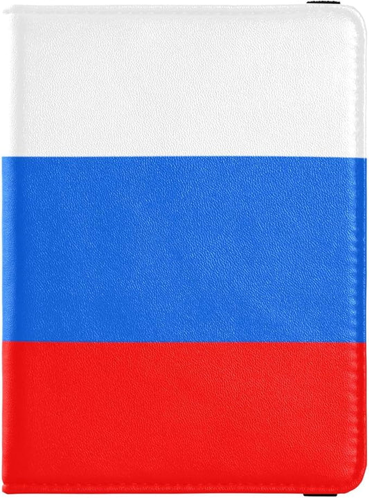 Russia National Flag Design Leather Passport and Vaccine Card Holder Combo Passport Case Travel Documents Wallet Passport ...