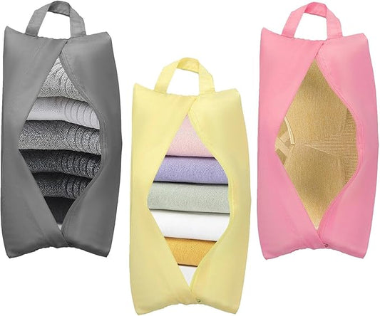 LLMSIX 3pcs Travel Packing Organizers, Travel Socks Organizer Bag, Underwear Bag for Traveling with Zip Handle for Portabl...