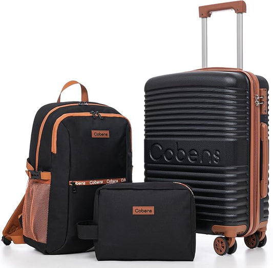 Cobens Carry on Luggage 22x14x9 Airline Approved, Suitcases with Wheels Hardshell, Lightweight Hardside Luggage Set with T...