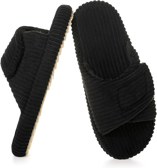 Dokela Women's Orthopedic Slippers with Arch Support Comfy Adjustable Memory Foam Open Toe House Slippers Bedroom Shoes fo...