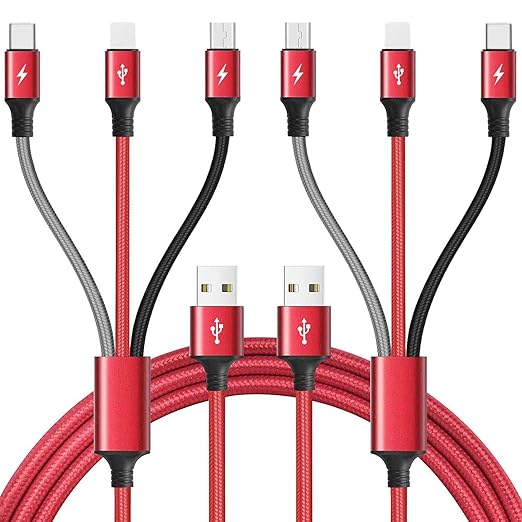 Multi Charging Cable, 10Ft 2Pack Multi Fast Charger Cable Braided Universal 3 in 1 Multi Charging Cord Long USB Cable Adap...