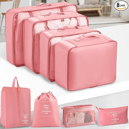 Packing Cubes 8 Set Travel Essentials for Carry on Luggage Organizers Bag Packing Cubes for Suitcases Travel Accessories (...