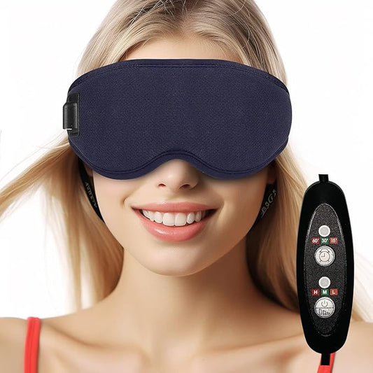 Heated Eye Mask, USB Heating Eye Mask with 3 Heating Mode,3D Contoured Sleep Mask,Hot Eye Compress Mask for Men Women with...