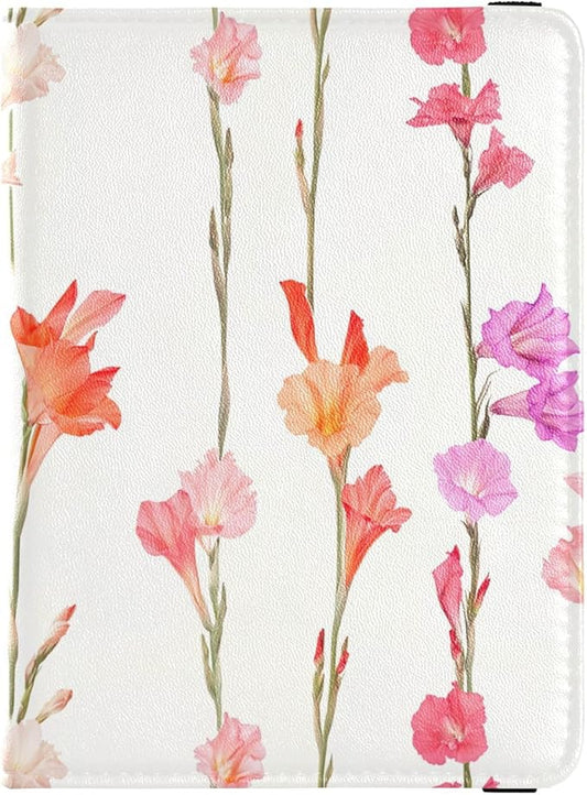 Red Purple Flowers Passport and Vaccine Card Holder Combo Passport Case Travel Documents Wallet Passport Holder Combo with...