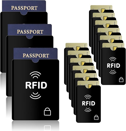 RFID Blocking Sleeves Credit Card Protector Passport Sleeve Anti-Theft Identity Protection ID Cards Blocking Sleeve Travel...