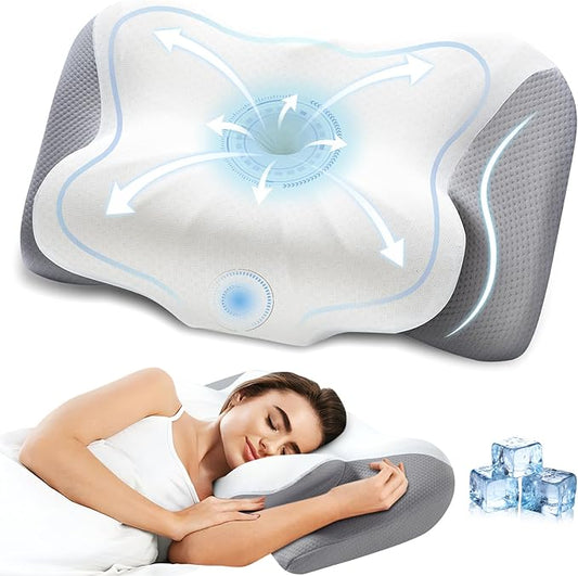 Memory Foam Neck Pillow, Effective Pain Relief Cervical Neck and Shoulder Pillows for Sleeping, Odorless Ergonomic Contour...