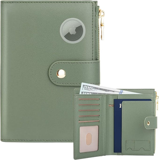 TEUEN Passport Holder for Travel Women, RFID Blocking Passport Wallet with Airtag Slot, PU Leather Passport Cover Travel W...