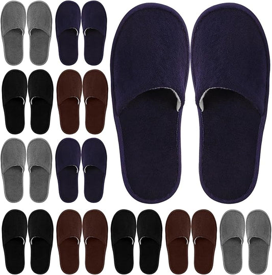 Geyoga 12 Pair Disposable Slippers for Guests Non Slip Disposable House Slippers Washable Reusable for Spa Travel Hotel In...