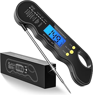 Instant Read Meat Thermometer, Fast and Accurate Digital Food Thermometer with Magnet, Backlight, Waterproof for Cooking, ...