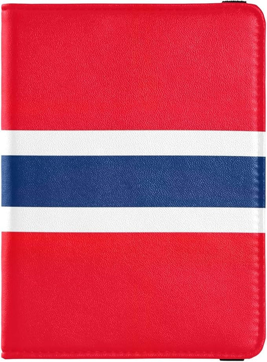 Norways_flag Leather Passport and Vaccine Card Holder Combo Passport Case Travel Documents Wallet Passport Holder Combo wi...