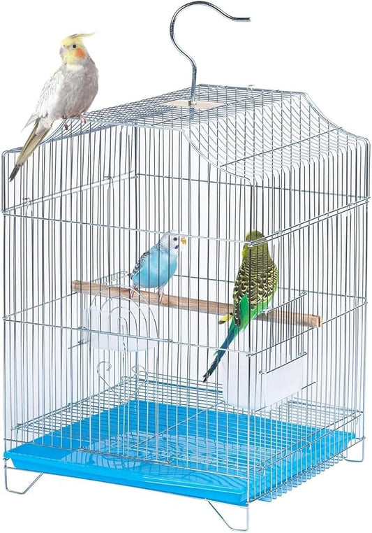 Small Bird Travel Cage - Lightweight Starter Kit for Parakeets, Lovebirds, Parrotlets Finches Canaries Removable Tray & Ac...