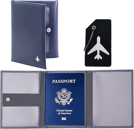 Lyxinarhy Pilot Wallet Passport Holder RFID Blocking Nappa Leather Travel Wallet, Stylish Travel Companion for Aviation Pr...