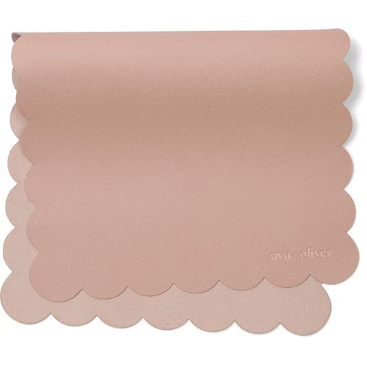 Ava + Oliver Vegan Leather Baby Changing Mat (16 X 30 in) - Multipurpose Wipeable and Portable Diaper Mat - Foldable for T...
