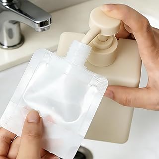4 Pcs 30ml Refillable Travel Pouches for Toiletries, Reusable Liquid Travel Pouches for Liquids, Portable Fluid Packing Ba...
