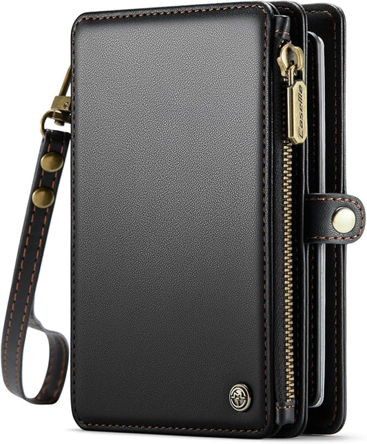 Passport Holder Wallet, 12 Card Slots RFID Blocking Travel Organizer, Zippered Coin Pocket & Detachable Wrist Strap Secure...