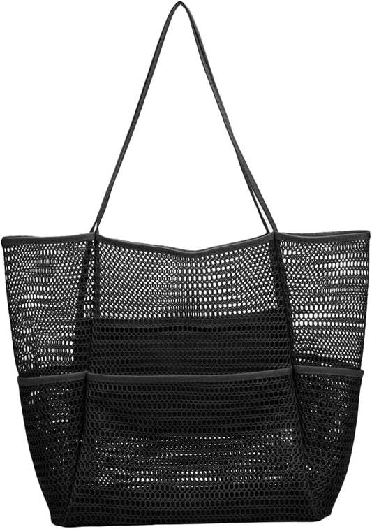 Tefedpot Large beach bag, Reusable grocery bags foldable Heavy Duty, beach toy bag, beach bags for women