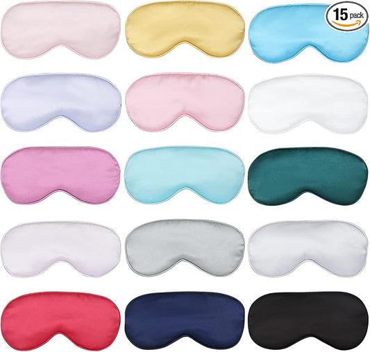 15pcs Sleep Mask for Sleeping-Adjustable Elastic Band Blackout Eye Mask, Soft and Comfortable Eye Sleep Mask, Suitable for...