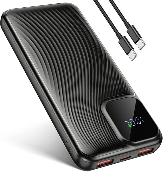 ELALUOKE Portable Charger Power Bank 10000mAh 22.5W Fast Charging Powerbank Battery Pack, USB C in & Out LED Display Compa...