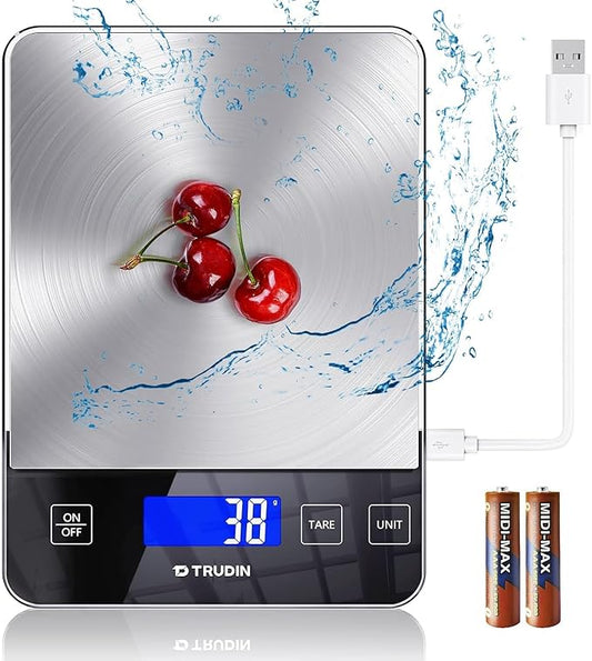 NASA-Grade 33lb Digital Kitchen Scale, Precisely Measures Grams and Ounces for Baking and Cooking,with Waterproof Tempered...